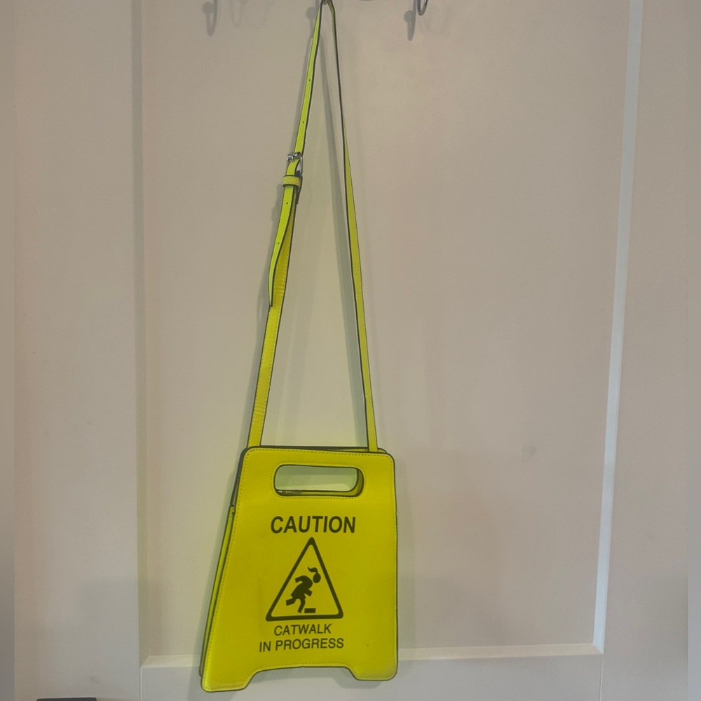 Yellow Caution Sign Crossbody Bag